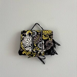 Vera Bradley Black and Yellow Floral Cosmetic Bag